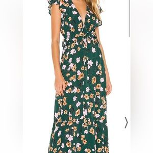 Flynn Skye Ophilia Midi Dress in Emerald City floral pattern